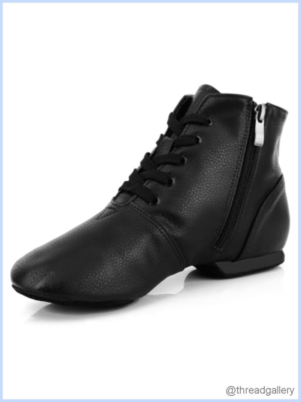Synthetic Leather Jazz Boots Lace Up Dance Shoes Split Sole Rubber for Women